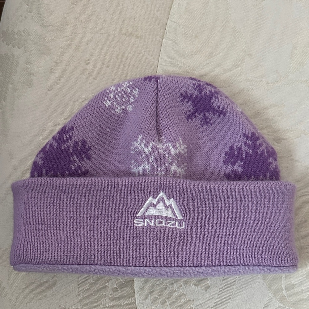 Snozu Purple Snowflake Kids Beanie